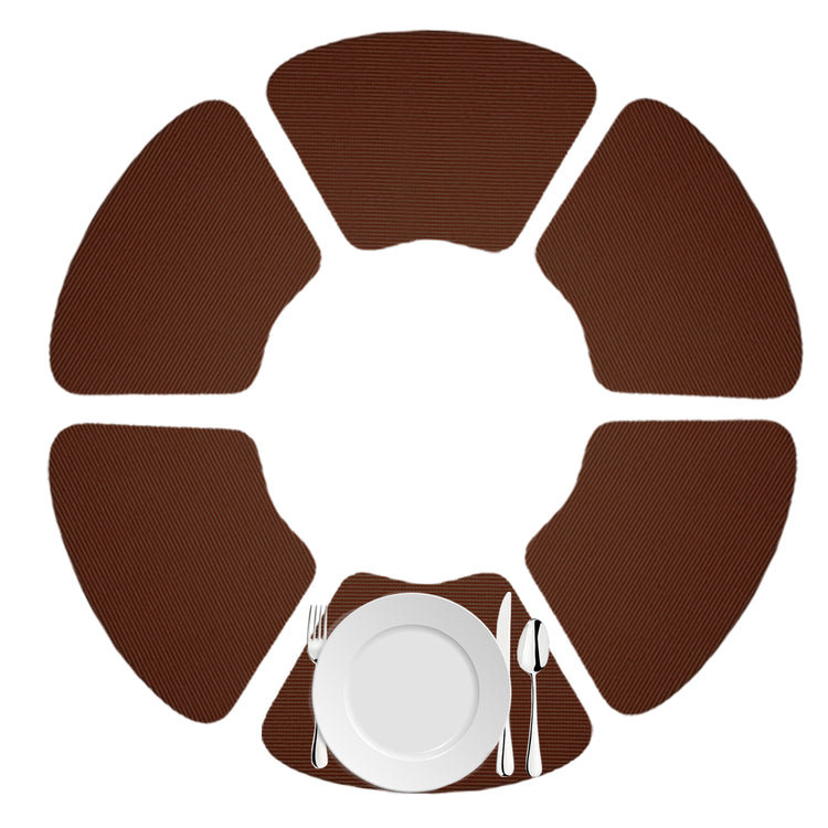 Chocolate | Fishnet placemats placed neatly on a white background.