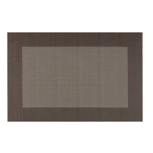 Bronze | Close-up of textured weave on two-tone placemat with neutral coloring.