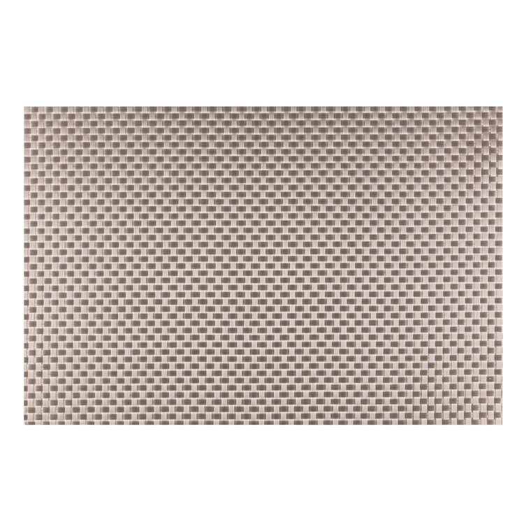 Silver | Close-up of metallic woven texture on placemat, highlighting elegant sheen, part of a set of 6.