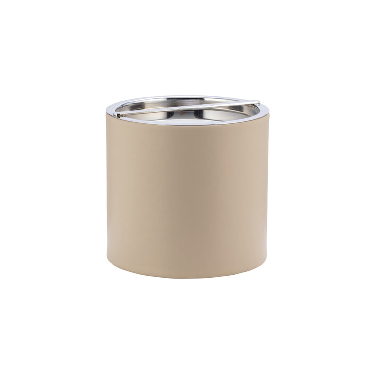 Taupe | Manhattan ice bucket wrapped in smooth leatherette.