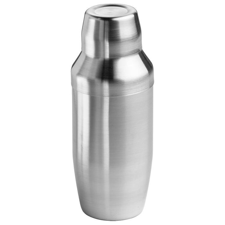 Brushed Stainless Steel | 24oz cocktail shaker on a white background, designed for home bartending and stylish drink mixing.