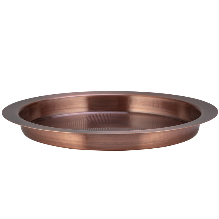 Oil Rubbed Bronze & Charcoal | Decorative smooth round serving tray by Taniya Nayak.