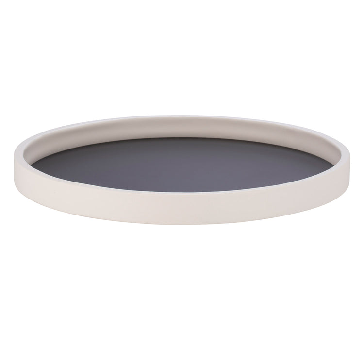 Black | Circular tray featuring a white edge, placed on a clean white surface.