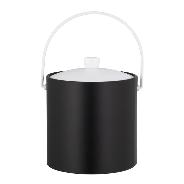 Black | 3-quart ice bucket with smooth finish, centered on a white background.