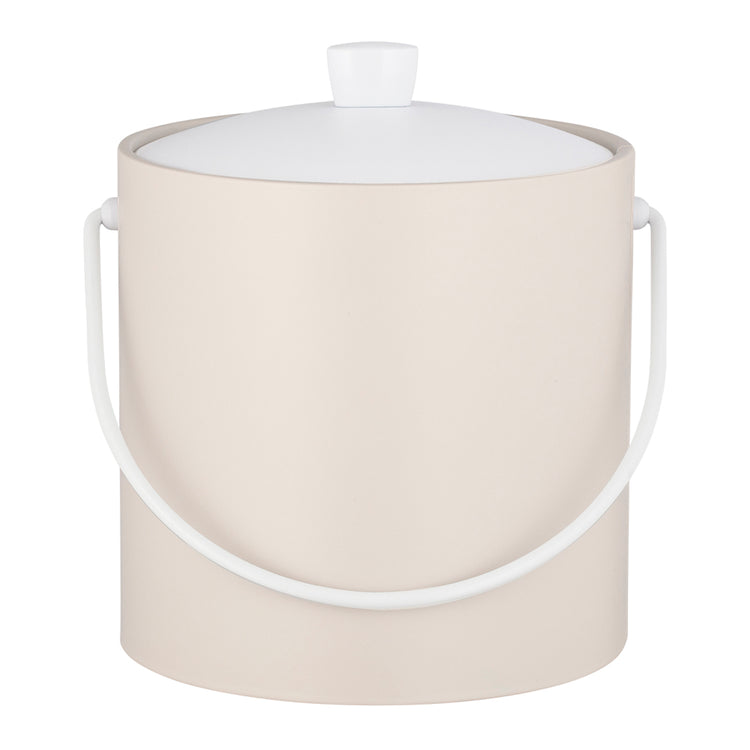 White | Decorative bar ice bucket centered on a white surface.