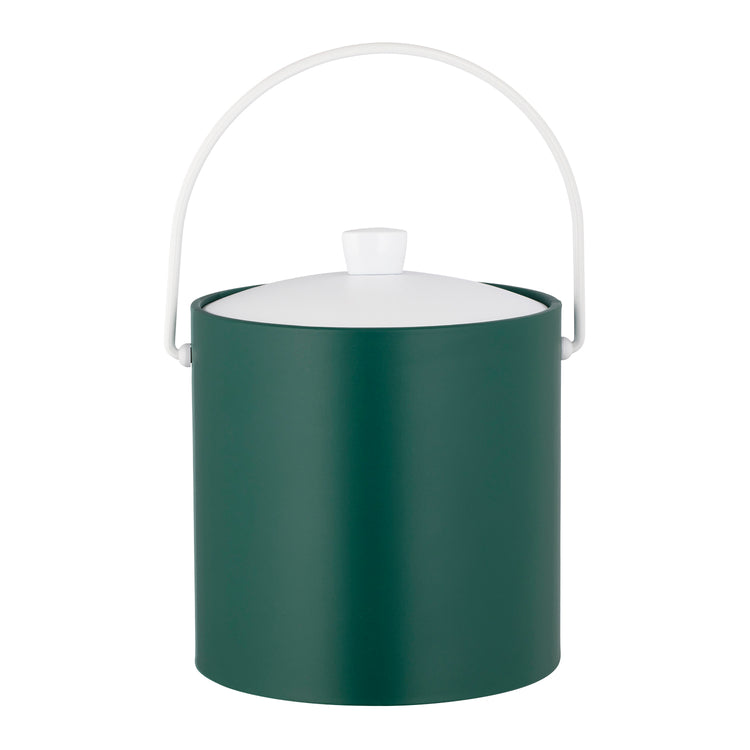 Tropic Green | Ice bucket with small base and wide opening displayed on white surface.