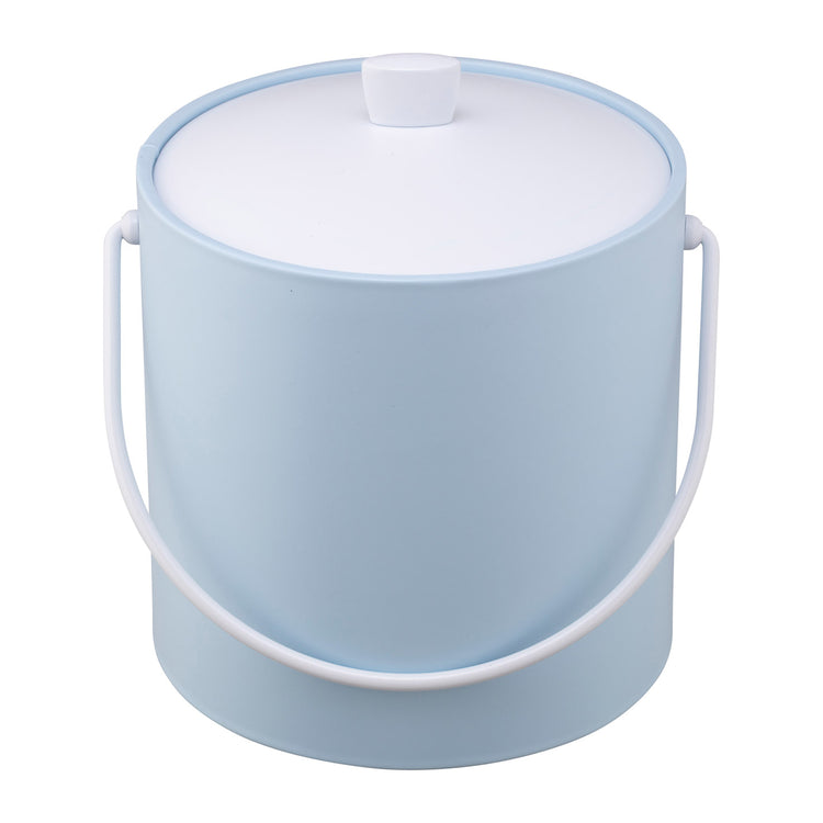 Light Blue | 3QT ice bucket with shiny finish, centered on a white background.