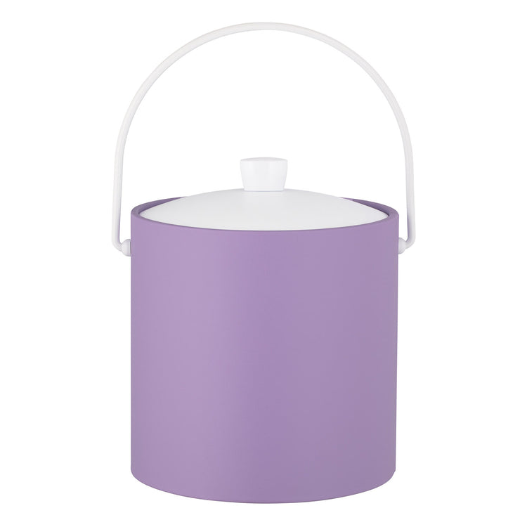 Lavender | Front view of a 3QT ice bucket with bale handle, placed on a white background.
