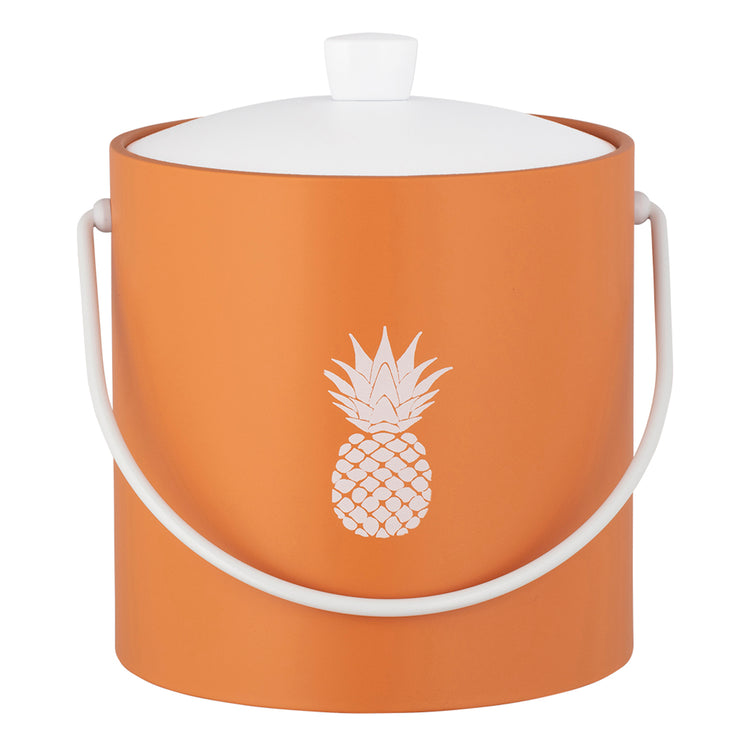 Spice Orange | 3QT ice bucket featuring a tropical pineapple design, shown against a clean white backdrop.