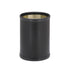 Black | Leatherette 8QT round wastebasket designed to elevate your home bar experience.