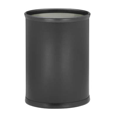 Black | 13QT Oval Wastebasket with elegant leatherette, designed to bring the bar experience to your home.