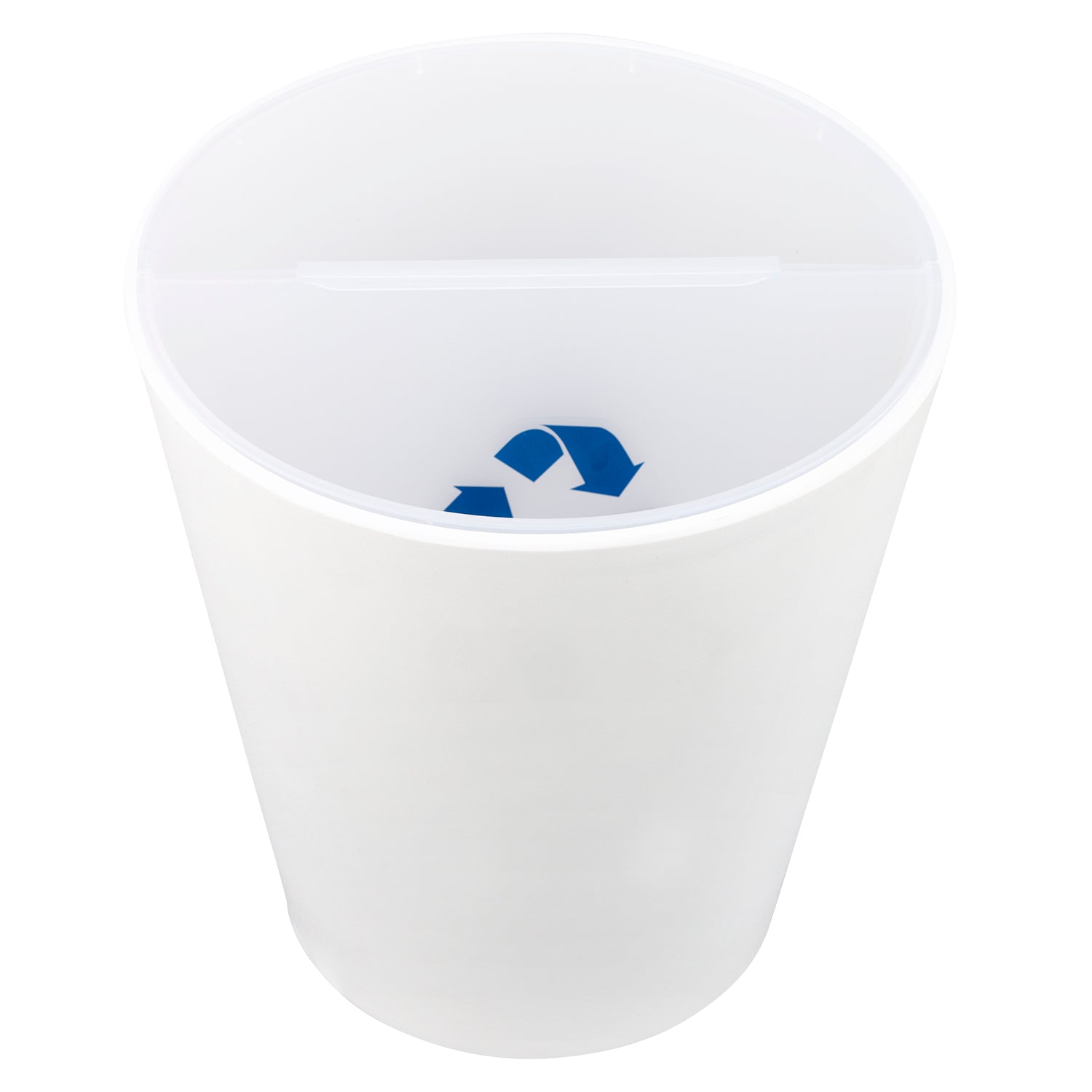 White | Top-down view of the Madison wastebasket with the sectioned liner to see the inside.