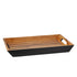 Acacia | Taniya Nayak Wooden tray with black base on a white background