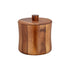 Acacia | Wood ice bucket with a removable liner on a white background.