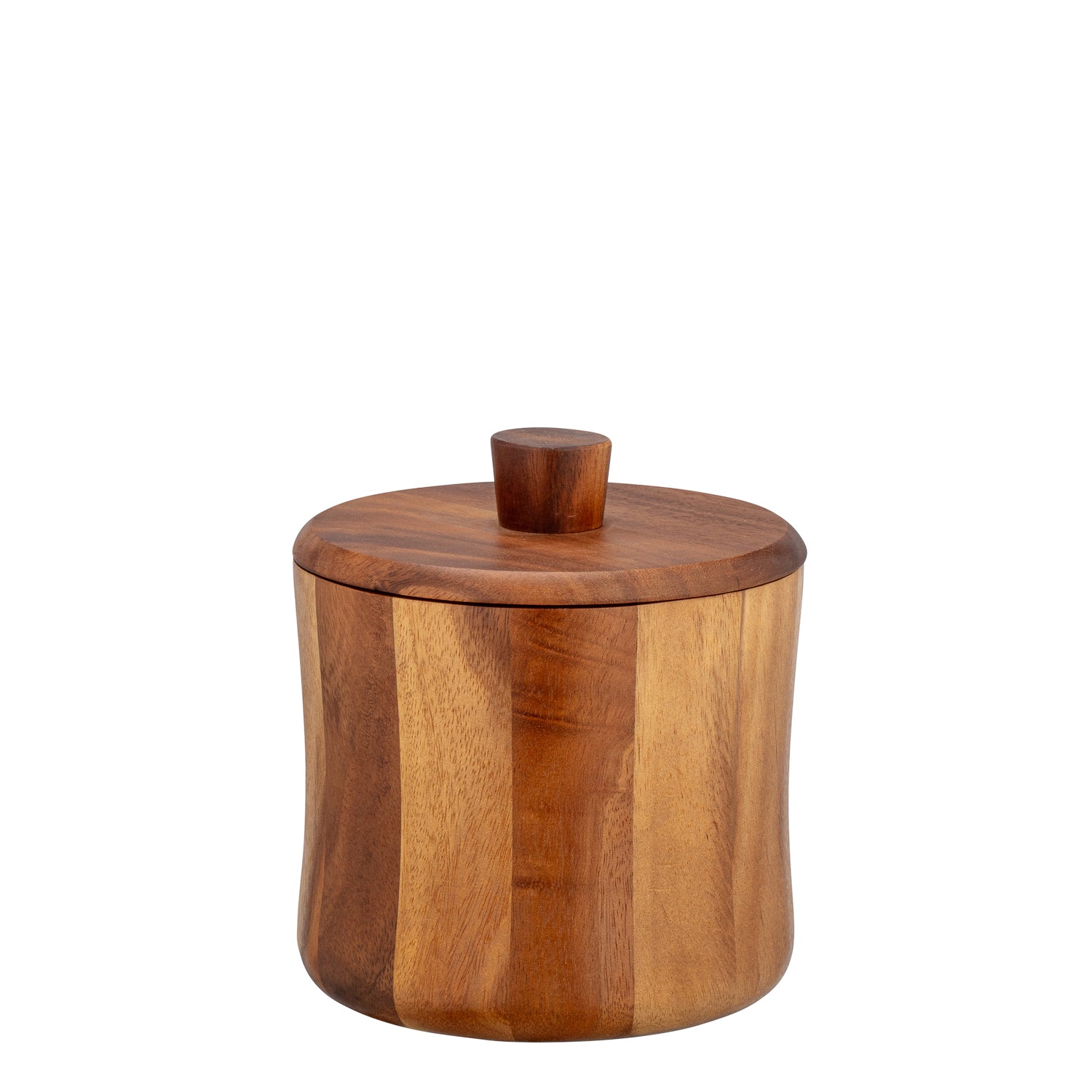 Acacia | Rustic wood ice bucket with lid, designed for keeping beverages chilled.