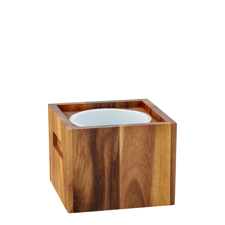 Acacia | Wood ice bucket with the cover off