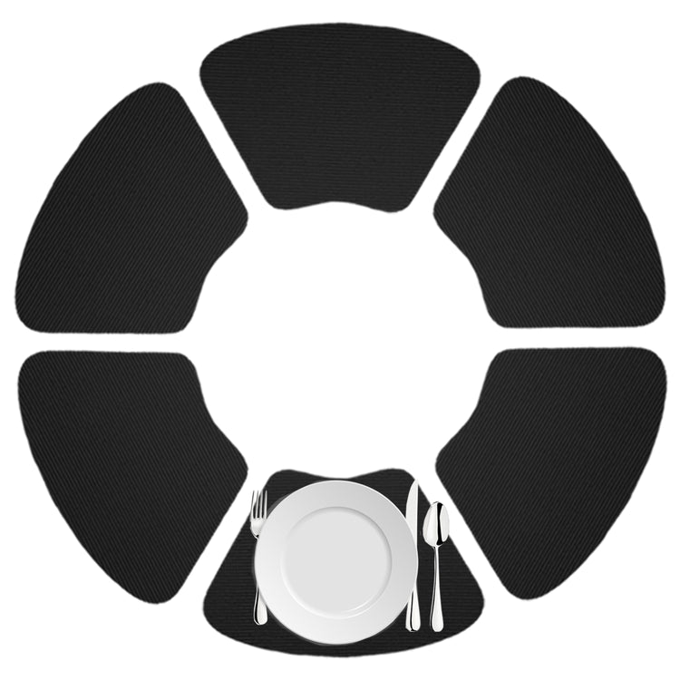 Black | Close-up of fishnet texture on wedge cut placemats.