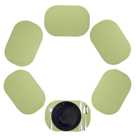 Mist Green | Oval shaped fishnet placemat set of 6.