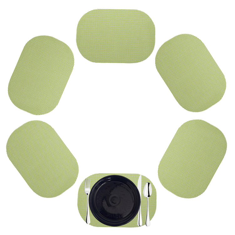 Mist Green | Oval shaped fishnet placemat set of 6.