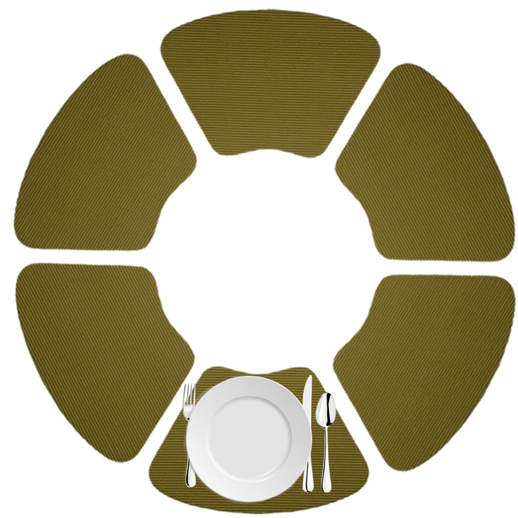 Moss | Set of 6 fishnet wedge placemats for modern kitchen dining.