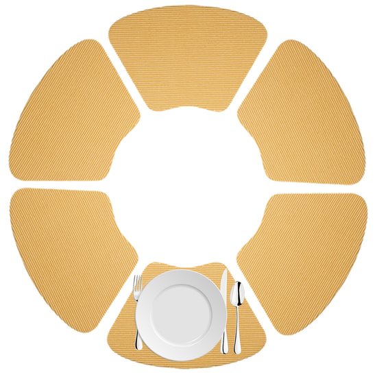 Camel | Fishnet placemats used for a decorative tabletop.