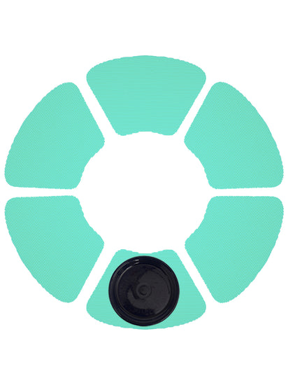 Limpet Shell | Overhead shot of fishnet placemats.