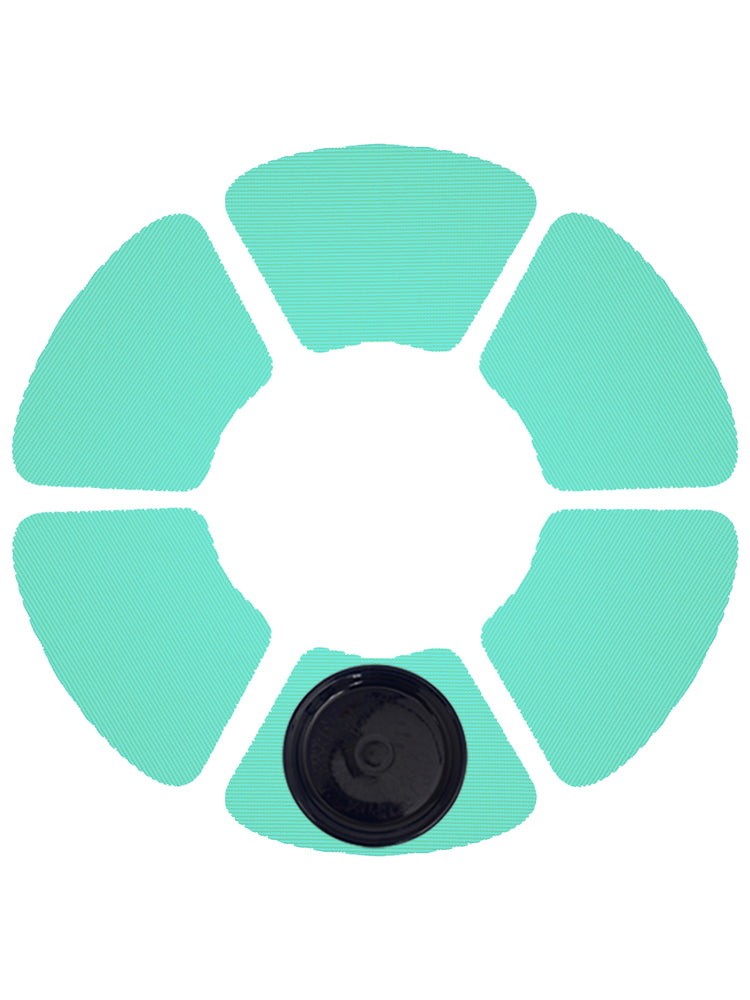 Limpet Shell | Overhead shot of fishnet placemats.