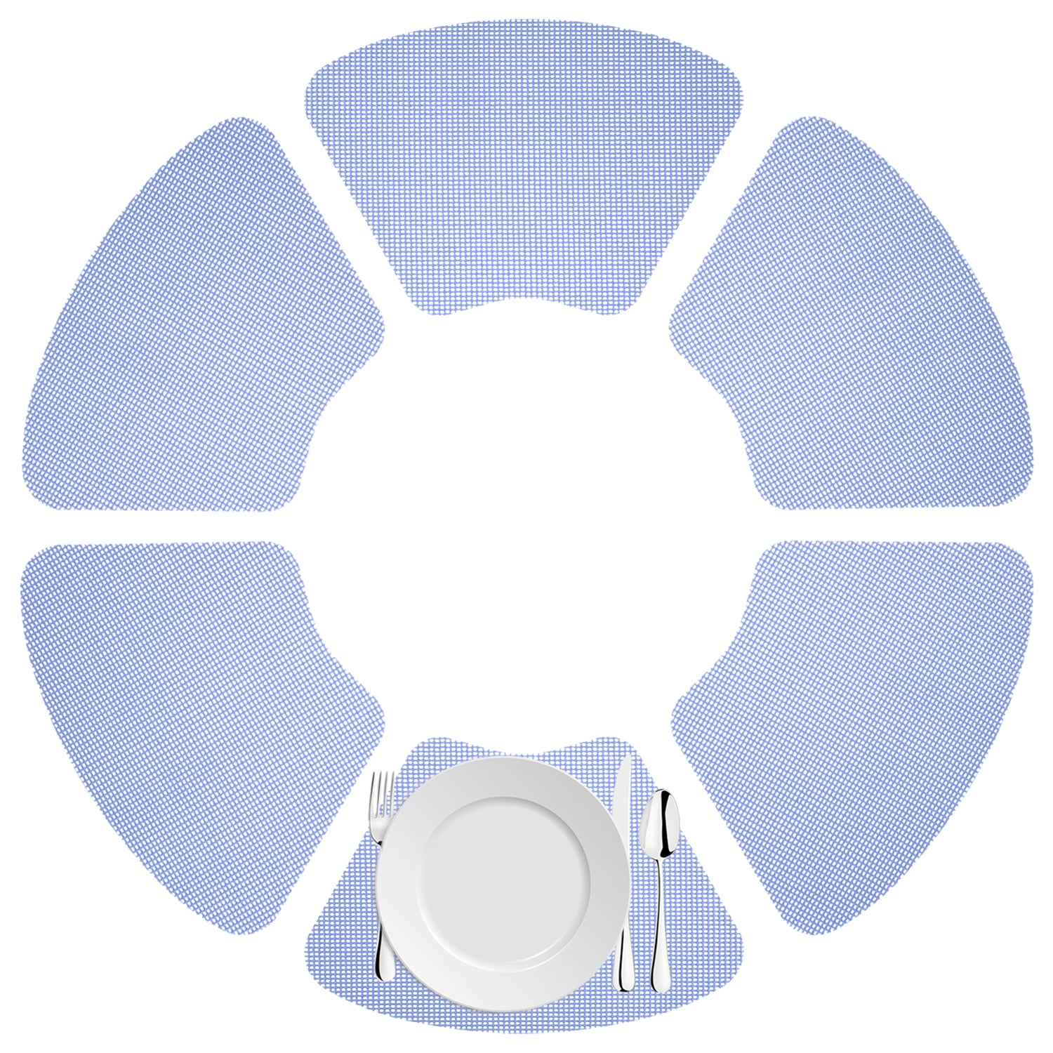 Serenity | Vibrant fishnet wedge placemats for a summer theme table.