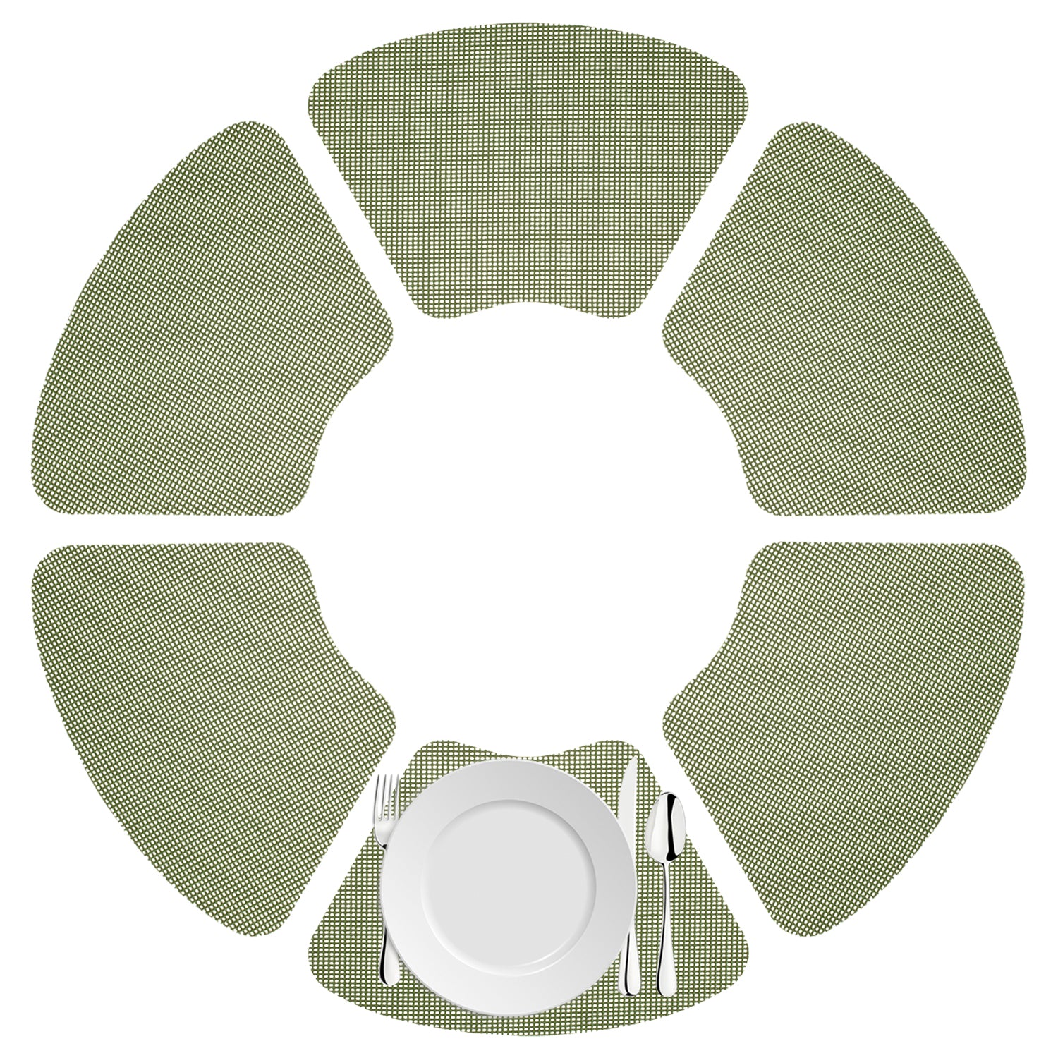 Kale | Neutral fishnet placemat set styled for outdoor entertaining.