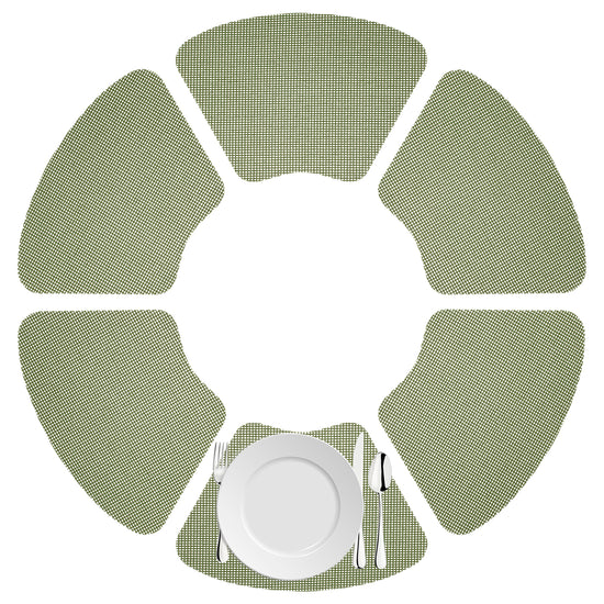 Kale | Neutral fishnet placemat set styled for outdoor entertaining.
