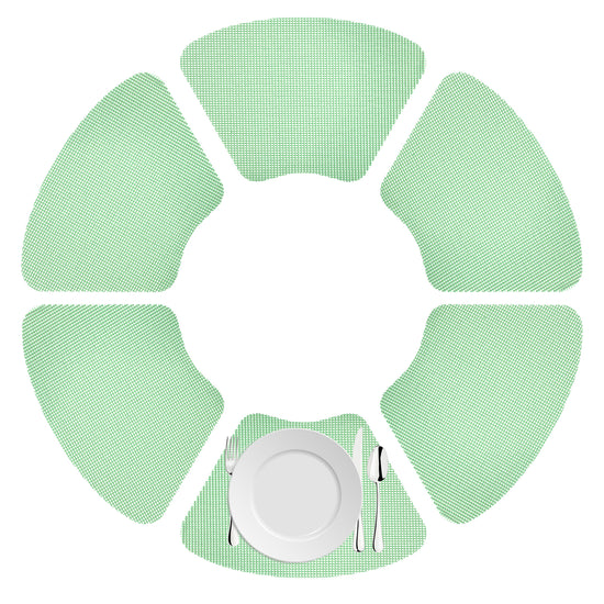 Green Ash | Set of six fishnet wedge placemats for outdoor entertaining.