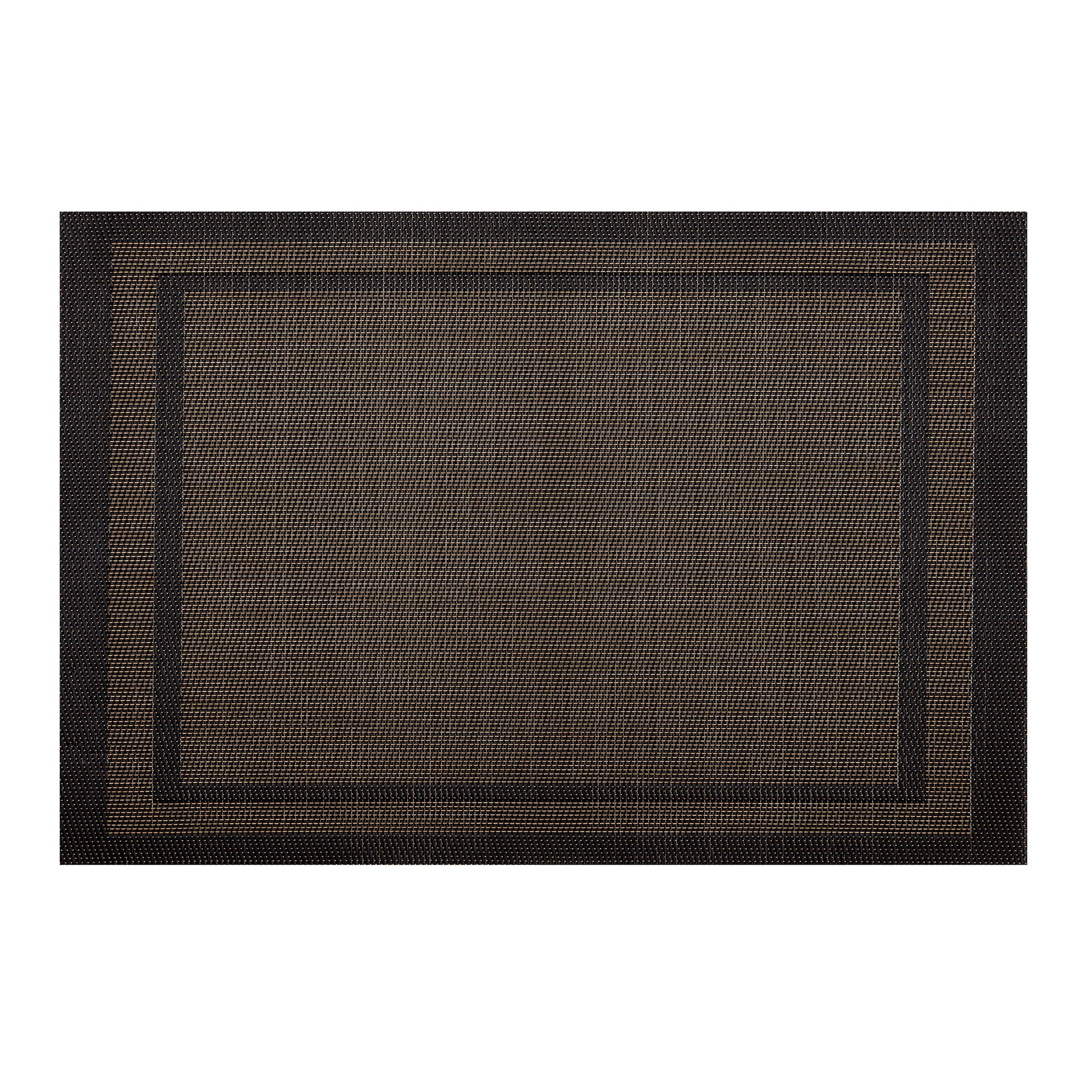 Brown | Top view of woven placemat with double border edges part of a coordinated set of 6.