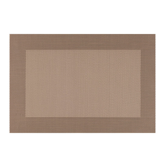 Taupe | Detail view of a neutral color woven placemat perfect for every table.