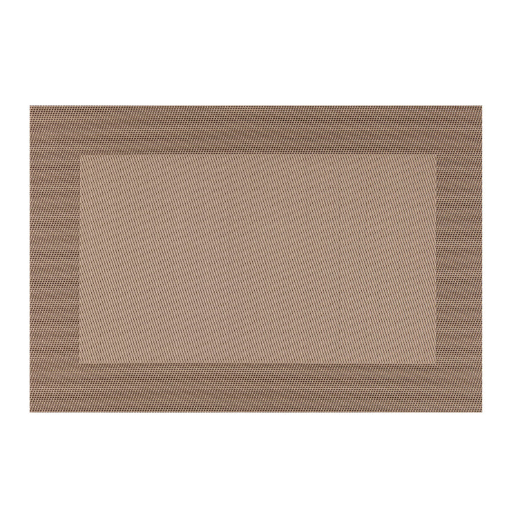 Taupe | Detail view of a neutral color woven placemat perfect for every table.