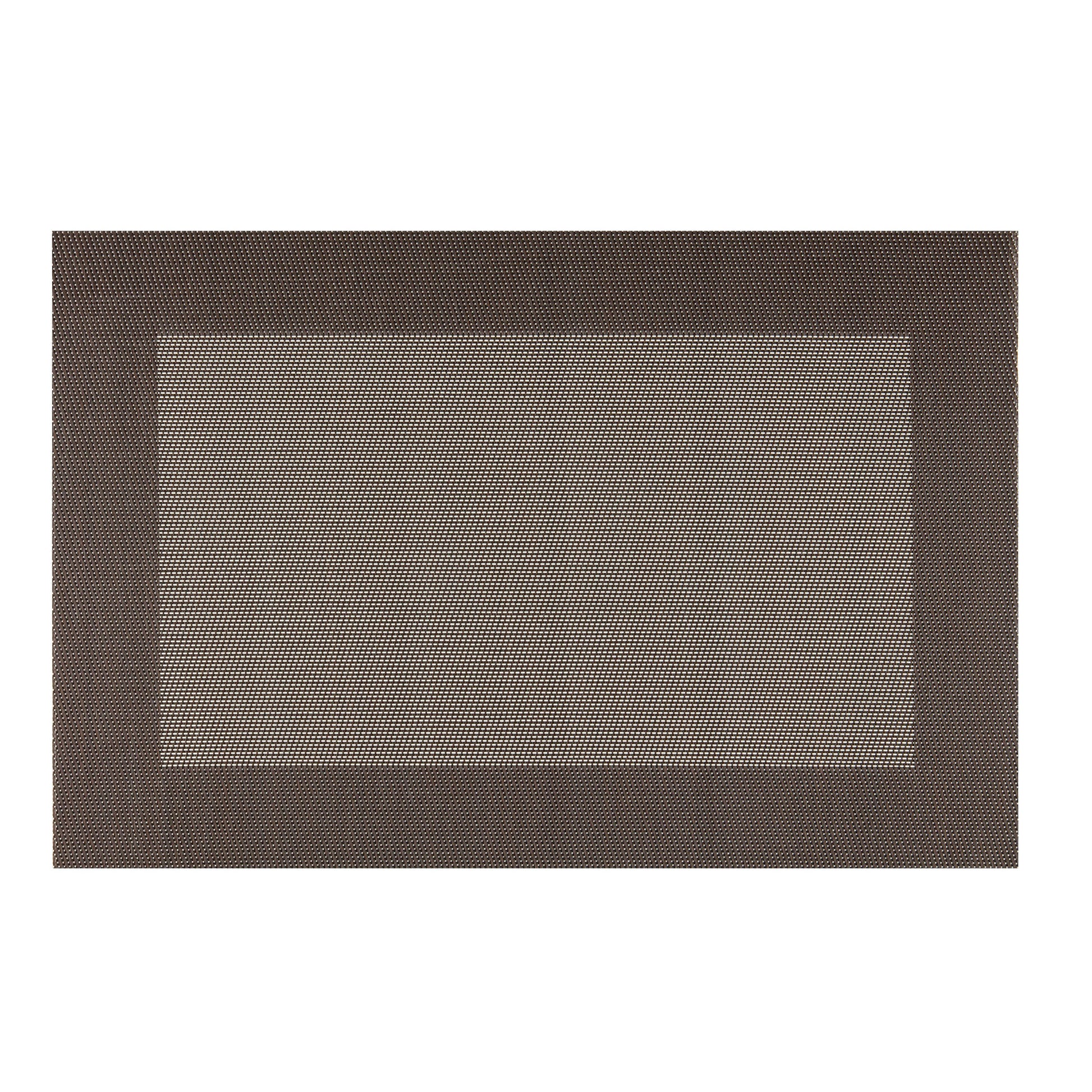 Bronze | Close-up of textured weave on two-tone placemat with neutral coloring.