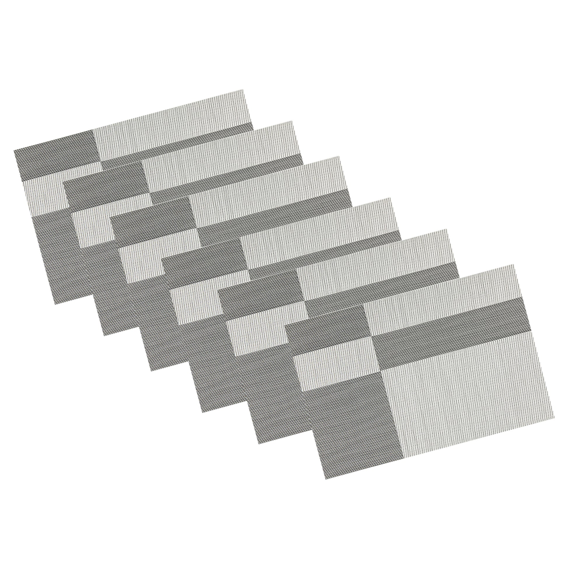 Black & White | Twill placemat set of 6 neatly placed on a white background.