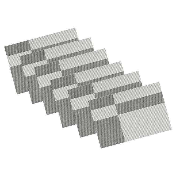 Black & White | Twill placemat set of 6 neatly placed on a white background.