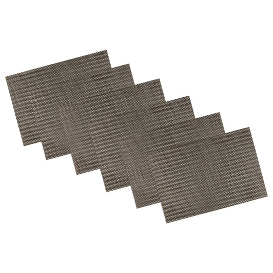 Hickory | Image of the brown hickory colored placed mat set of 6 on a white background.