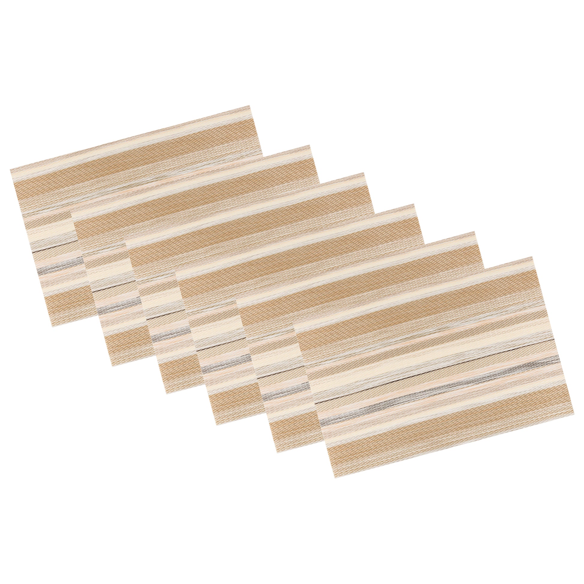 Rock | Stacked woven placemats with stratum pattern, showing natural tones and fine craftsmanship.