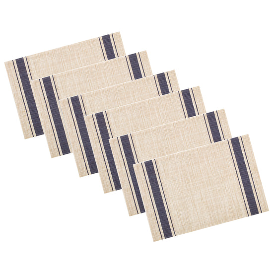 Navy | Set of 6 placemats arranged on a white surface.