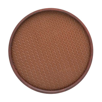 Pinecone | Inside view of a 14" leatherette tray with raised edges, shown on a clean white surface.