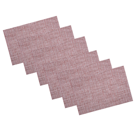 Red & Silver | Set of 6 placemats neatly stacked together on a white background.