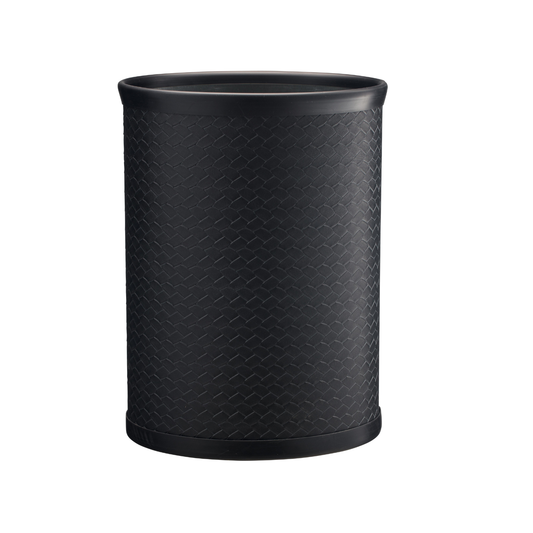 Eclipse | Black textured wastebasket on a white background