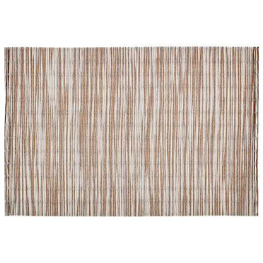 Multi | Close-up of textured woven placemat in natural white curry color, part of an elegant set of 6.