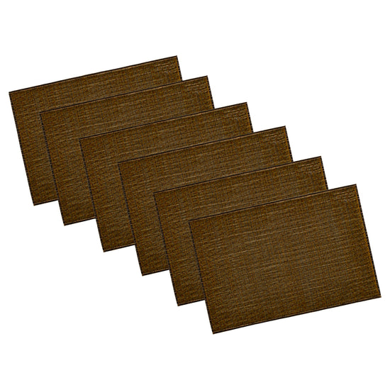 Charcoal & Gold | Set of 6 placemats with a wave design, neatly arranged on a white background.