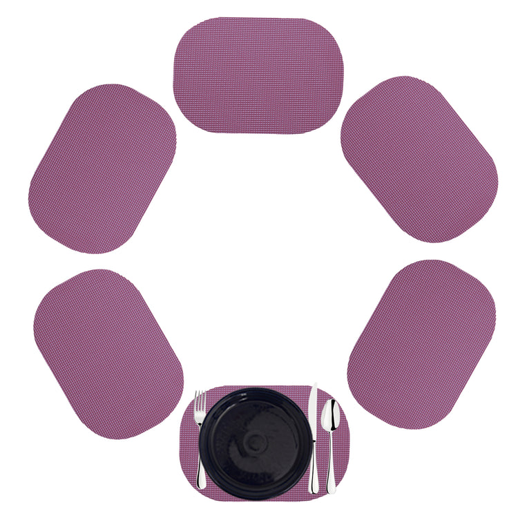 Purple | Oval fishnet placemat set for dining table.