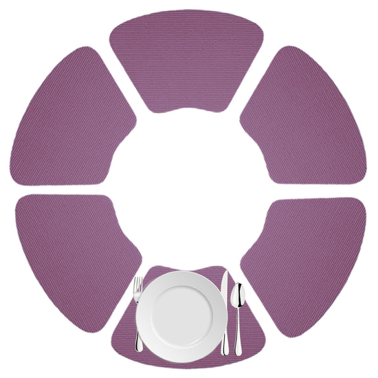 Purple | Placemat set of 6 arranged in a circular layout.