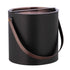Black | Ice bucket with oil-rubbed bronze bridge-style cover and matching arch handle for rustic elegance.