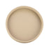 Beige | Leatherette round serving tray on a white background.