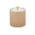 Beige | 3QT leatherette modern ice bucket with polished gold arc knob and acrylic cover, perfect for home bars.